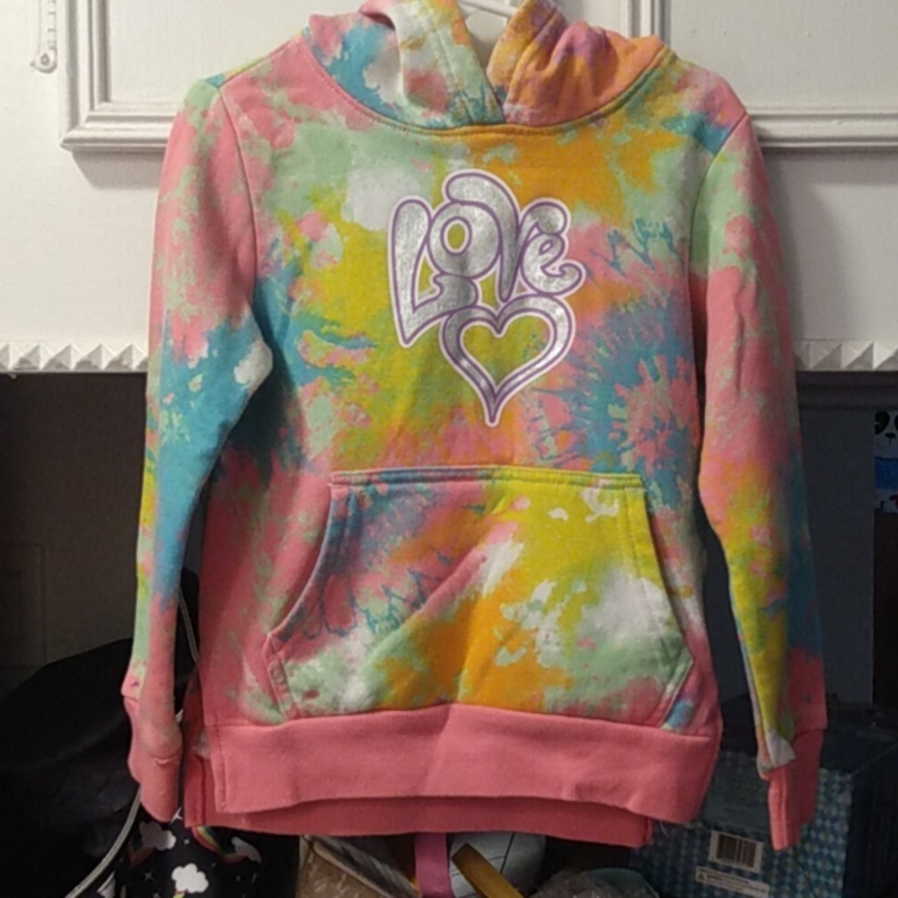 Girls size 4 hoodie tie dye design